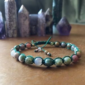 Handmade} Indian Agate Adjustable Bracelet